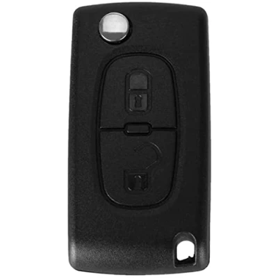 Abbildung von Schlüsselgehäuse mit 2 Tasten für Peugeot 206 / 107 207 307 407 und Citroen C2 C3 C4 C5 C6
