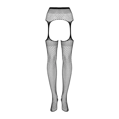 Abbildung von Obsessive Strapsstrümpfe (Garter Stockings) S815 I Einteilige Kombination aus Strumpfgürtel und Strümpfen Weicher Elastischer Maschenstoff Perfekte Passform Schwarz S/M/L