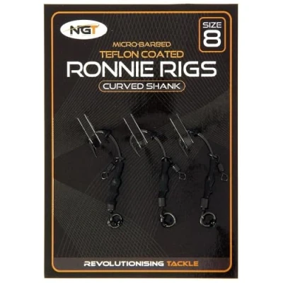 Abbildung von NGT Ronnie Rigs 3 Pack mit Teflon Haken Größe 8 Rig