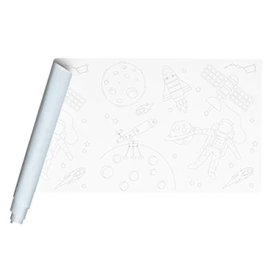 Abbildung von Clairefontaine 34181C Rolle Freskenpapier / Malpapier mit Vordruck, 120g, 10x0,50mideal für Gruppenaktivitäten, 1 Seite weiß, blau, Weltraum,
