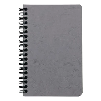 Abbildung von Clairefontaine 786165C Spiralbuch Agebag, 11 x 17 cm, 60 Blatt, liniert, heraustrennbar, praktisch für unterwegs, Innentasche, Doppelspiralbindung, 1 Stück, grau