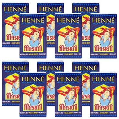 Abbildung von Hennedrog Henna Masria feurigrot 12er Pack (XXL) Haarfärbemittel auf pflanzlicher Basis in rot 12 x 85 g