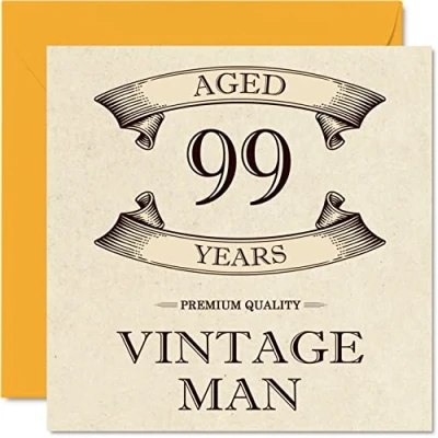 Abbildung von Geburtstagskarte zum 99. Geburtstag für Männer im Alter von 99 Jahren lustige Opa, Vater, Ehemann, Onkel, Bruder, Großvater, 145 mm x Grußkarten,