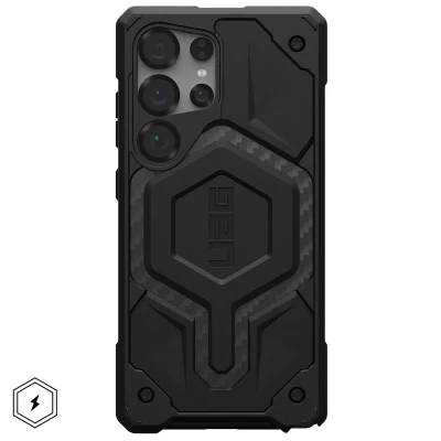 Abbildung von Samsung Galaxy S25 Ultra Hülle MagSafe Kunststoff UAG Hard Case/Backcover Handyhülle Schwarz Shockproof/Stoßfest