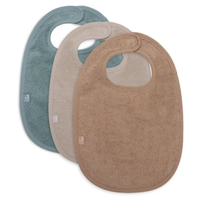 Abbildung von Jollein Lätzchen Baby Frottee, Wild Rose/Nougat/Biscuit 3er Pack 100% Baumwolle Mit Klettverschluss Babylatz Sabberlätzchen