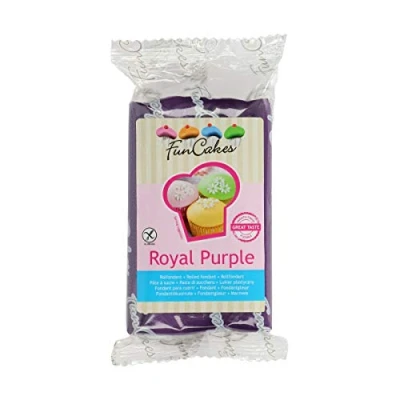 Abbildung von FunCakes Fondant Royal Purple: Einfach zu Verwenden, Glatt, Elastisch, Weich und Schmeidig, Perfekt zum Dekorieren von Torten, Halal, Koscher Glutenfrei. 250 g