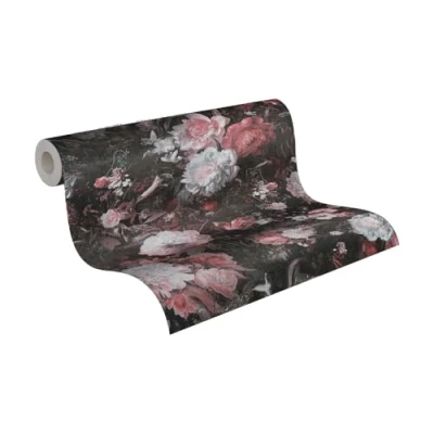 Abbildung von A.S. Création Vliestapete &quot;THE BOS Blumentapete Floral&quot;, leicht glänzend gemustert abstrakt, Blumenwand Tapeten Wohnzimmer Schlafzimmer Küche modern Design Optik