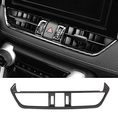 Abbildung von HIGH FLYING für RAV4 XA50 2019 2022 Kohlefaserfarbe Interieur Belüftung Gitter Dekor ABS Kunststoff 1 Stück