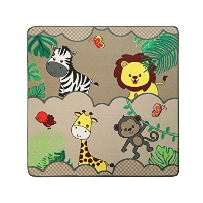 Abbildung von Primaflor Spieleteppich Robuster Kinderteppich Hochwertiger Teppich für das Kinderzimmer Spielmatte Jungen/Mädchen SAFARI 100x150 cm