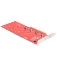 Abbildung von PCI Express x16 Karte auf 4x intern NVMe M.2 Key, Schnittstellenkarte