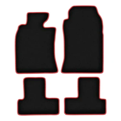 Abbildung von Wielganizator Automatte Passend für Mini Cooper One R50 Schrägheck 2001 2007 Velours Autozubehör Auto Fußmatten Fußmatte 4 teilig schwarz rot