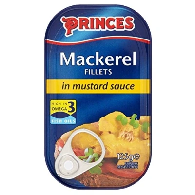 Abbildung von Princes Makrelenfilets in Senfsauce (125g) Packung mit 6