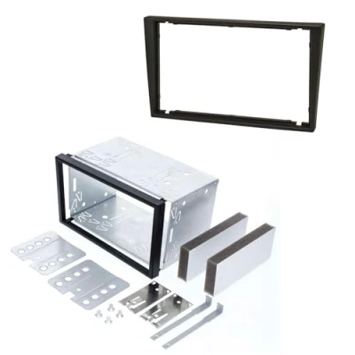 Abbildung von Audioproject A386 20 Autoradio Radioblende Set Einbauschacht 2 DIN für Opel Agila Astra Corsa C Combo Omega Vectra Meriva Vivaro Zafira Suzuki Ignis Wagon R Doppel Einbaurahmen Blende schwarz
