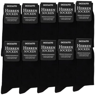 Abbildung von Occulto 10 PACK Diabetiker Socken, Herren, Größe: 39 42, Schwarz