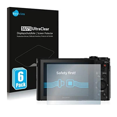 Abbildung von Savvies 6 Stück Schutzfolie für Sony Cyber Shot DSC HX90V Displayschutz Folie Ultra Transparent