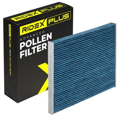 Abbildung von RIDEX PLUS 424I0496P Innenraumfilter Aktivkohlefilter, Feinstaubfilter (PM 2.5), mit antiallergischer Wirkung, antibakterieller Wirkung 257 223 35