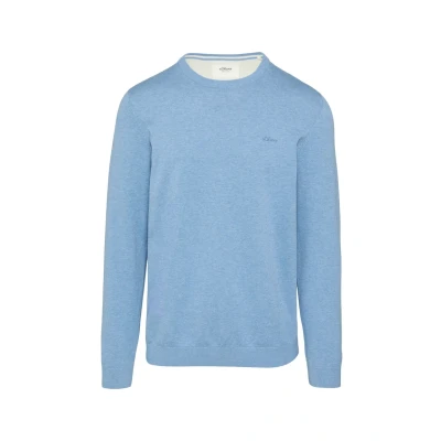 Abbildung von s.Oliver Logostickerei Strickpullover, Herren, Größe: Small, Himmelblau