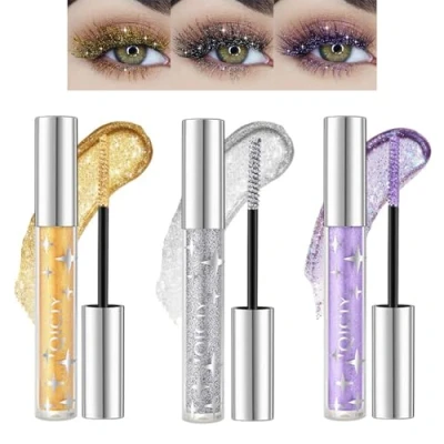 Abbildung von Mrettick 3 Farben Farbige Wimperntusche Set für Wimpern, Rosa Lila Blau Gelb Weiß Bunte Wasserdichte Charmantes langanhaltendes voluminöses Mascara Augen Make up
