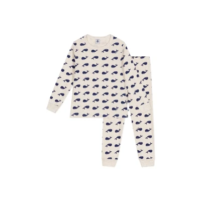 Abbildung von Petit Bateau Jungen A0DBO Schlafstrampler, Beige/Blau, 6 Jahre