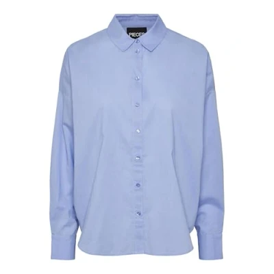 Abbildung von Pieces Pctanne Loose Shirt Hemdbluse, Damen, Größe: Large, Hydrangea
