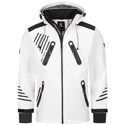 Abbildung von Rock Creek Herren Softshell Jacke Outdoorjacke Windbreaker Übergangs H 140 [White 3XL]