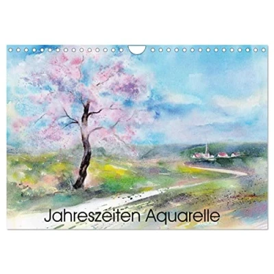 Abbildung von Jahreszeiten Aquarelle (Wandkalender 2025 DIN A4 quer), CALVENDO Monatskalender