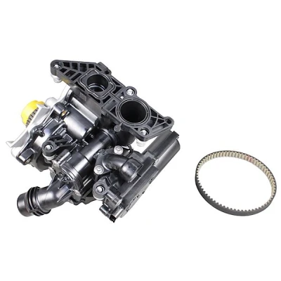 Abbildung von METZGER 4007039 Wasserpumpe 29 mit Thermostat, Riemen mechanisch Gehäuse VOLKSWAGEN: Golf 7 Schrägheck, SEAT: Leon III ST