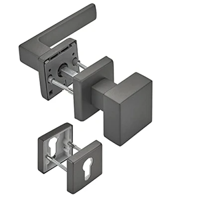 Abbildung von SO TECH® Drückergarnitur Türdrücker CUBE anthrazit 120 x 22 mm Vierkant 8 mm, Wechselgarnitur Türknauf und