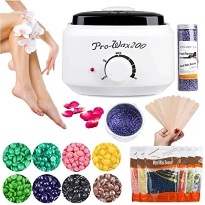 Abbildung von Apore Wachswärmer Wachs Haarentfernung, Wachsmaschine Set Wax Warmer Heater Waxing Kit Wachserhitzer, Enthaarung (Weiß+100g Wachsbohnen+10Stücke Holzspateln)