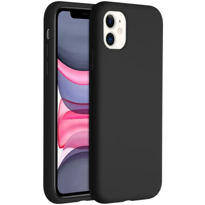 Abbildung von Apple iPhone 11 Hülle Silikon Accezz Soft Case/Backcover Handyhülle Schwarz