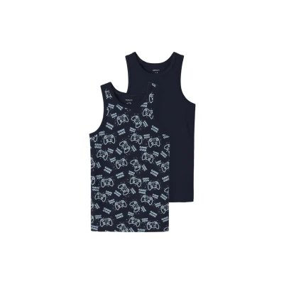Abbildung von Name it 2P sapphire GAME NOOS Unterhemd/shirt für Kinder, Größe: 98, Dark