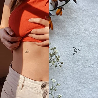 Abbildung von Inkster Tattoo Kolibri vegane &amp; wasserfeste Temporäre Tattoos für Erwachsene EU Kosmetikzertifizierte Farbe revolutionäres 2 Wochen Premium Klebetattoos Fake