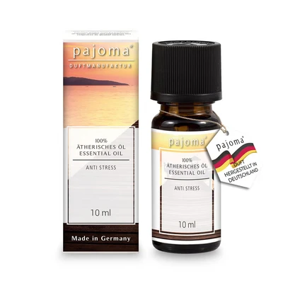 Abbildung von pajoma® Duftöl 10 ml, Anti Stress 100% Naturrein Ätherisches Öl für Aromatherapie, Duftlampe, Aroma Diffuser, Massage, Naturkosmetik Premium Qualität