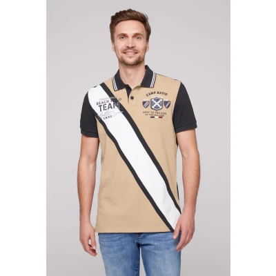 Abbildung von Camp David MIT Colorblocking UND Artworks Poloshirt, Herren, Größe: Medium, Tan