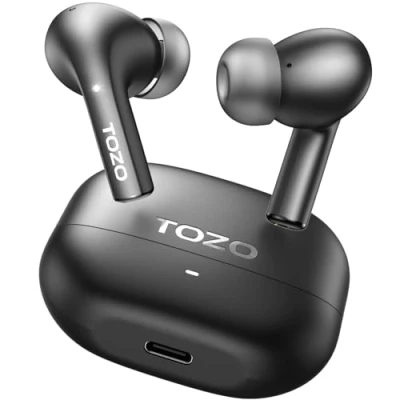 Abbildung von TOZO E2 Kopfhörer kabellos Bluetooth, 5.3 Bluetooth Kopfhörer, In Ear mit APP Steuerung, 30 Std Tiefer Bass Kabellose 2 Mikrofone, Anruf Noise Cancelling Schwarz