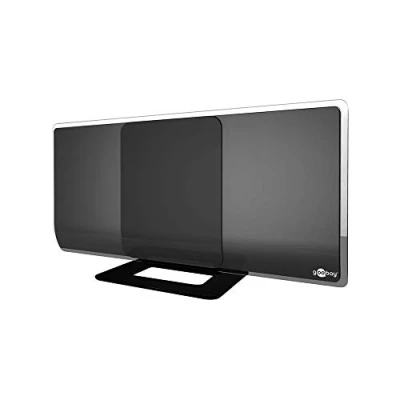 Abbildung von Goobay 67179 DVBT2 Antenne mit Verstärker innen / Aktive DAB Zimmerantenne für Fernseher HDTV Full HD DVBT &amp; inkl. LTE 4G Filter Schwarz