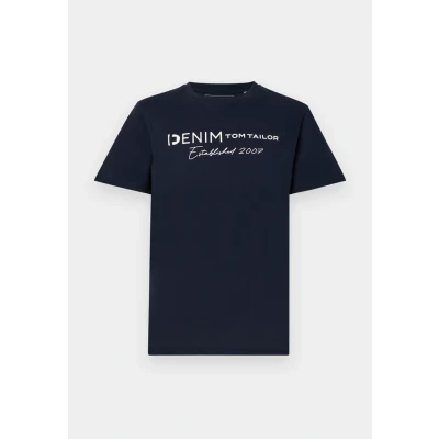 Abbildung von TOM Tailor Denim Tshirt print, Herren, Größe: Small, Sky captain blue