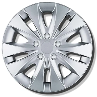 Abbildung von Radkappen 16 Zoll Silber Radzierblenden 4er Set von 13 Stormer Radblenden für die meisten Automarken und Stahlfelgen Zierkappen in Schwarz oder Felgenabdeckung Autofelgen