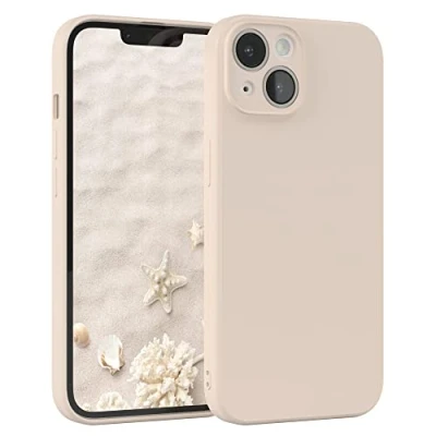 Abbildung von EAZY Case Silikonhülle für iPhone 14 Hülle Silikon Beige weich stoßfeste Handyhülle Schutzhülle mit Kameraschutz Dünn Premium Schutz Cover TPU Phone Bumper in Taupe