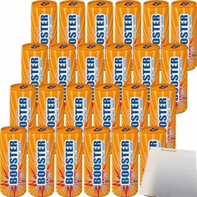 Abbildung von Booster Energy Drink Exotic DPG (24x330ml Dose) + usy Block