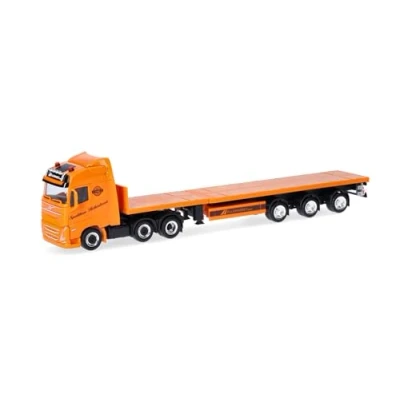 Abbildung von Herpa LKW Modell Volvo FH Gl. 2020 Teletrailer Sattelzug Spedition Hollenhorst (Nordrhein Westfalen/Nottuln), Miniatur im Maßstab 1:87, Sammlerstück, Made in Germany, Kunststoff