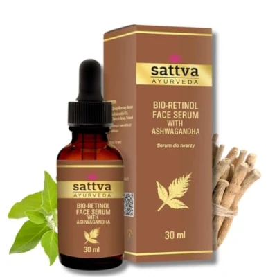 Abbildung von Sattva Serum Gesicht Anti Aging Skin Care Veganes Retinol mit Ashwagandha, Reduziert dunkle Flecken, Vermindert Falten und Stimuliert die Kollagenproduktion, ohne Nebenwirkungen 30 ml