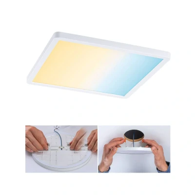 Abbildung von Paulmann 93048 LED Panel Einbauleuchte Areo VariFit IP44 Zigbee Tunable White 230x230mm eckig incl. 1x16 Watt dimmbar Weiß Kunststoff 3000 K