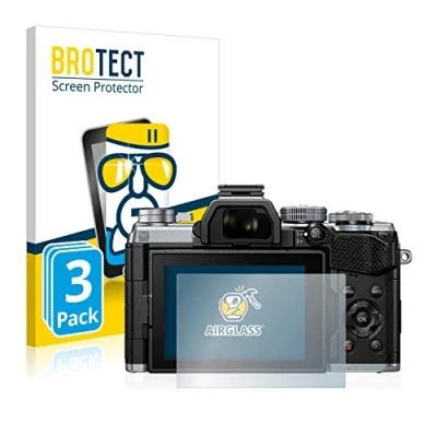 Abbildung von BROTECT Schutzglas für Olympus OM D E M5 Mark III (3 Stück) Schutzfolie Panzer Folie Glas [Extrem Kratzfest 9H, Anti Fingerprint, Ultra Transparent]