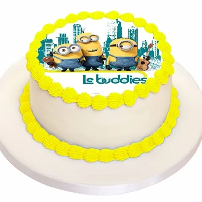 Abbildung von Kardasis Minions Tortenaufleger Essbarer Aufleger für Torten und Kuchen Tortendekoration den Themengeburtstag 20cm