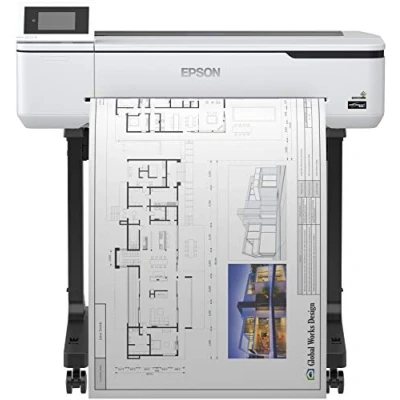 Abbildung von Epson SureColor SC T3100 Tinten Großformatdrucker (für CAD/GIS/POS, Drucke bis DIN A1+, Rollendrucke 24 Zoll (61 cm/A1+), WiFi, Ethernet) weiß
