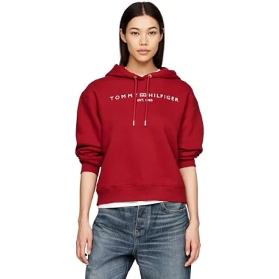 Abbildung von Tommy Hilfiger MDRN REG CORP LOGO Sweatshirt, Damen, Größe: Small, Dark magma