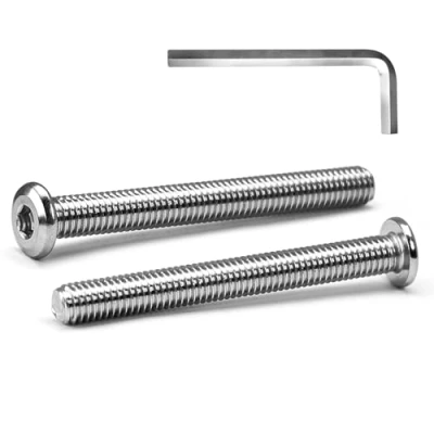 Abbildung von MINHER 10 Sätze M8 x 65mm Schrauben,Flachkopfschrauben, A2 V2A Edelstahl Flachkopf Innensechskantschrauben für Möbel(mit Innensechskantschlüssel)