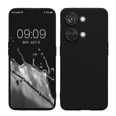 Abbildung von kwmobile Handyhülle kompatibel mit OnePlus Nord 3 5G Hülle Handy Case aus weichem Silikon in Schwarz matt