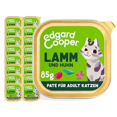 Abbildung von Edgard &amp; Cooper Getreidefreie Lamm und Huhn Paté für Katzen 16x85g, Frisches Fleisch &amp;,Natürliche Zutaten
